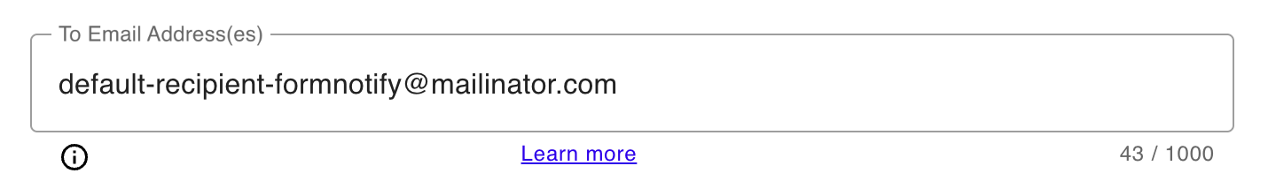 Default Email Recipient Settings