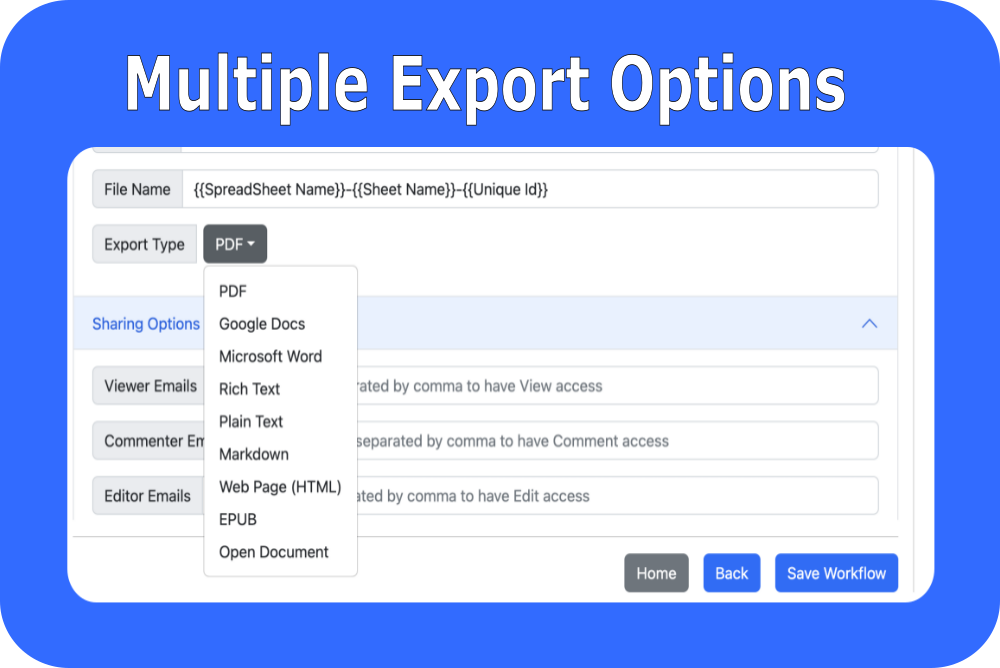 Export To Multiple Formats